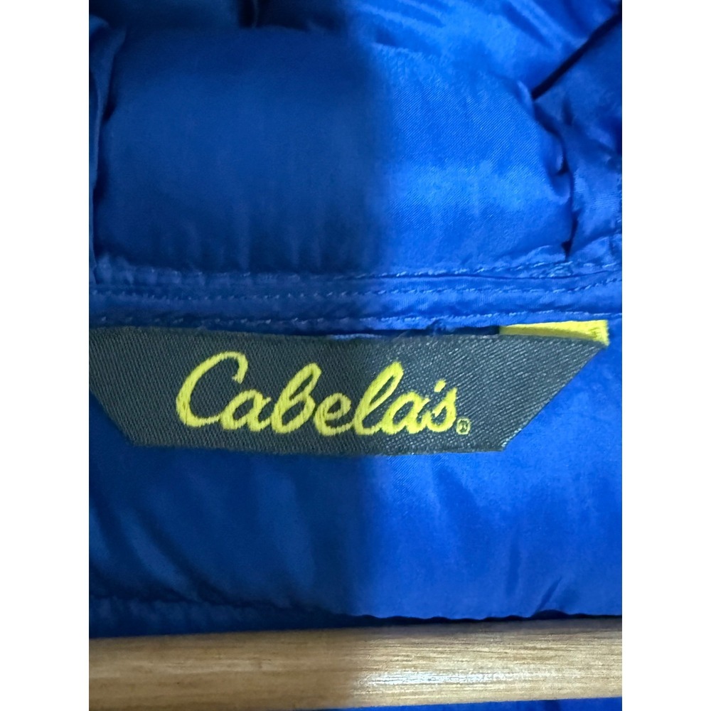 Cabelas Kids XL Royal Blue Hooded Puffer Jacket Quilted Full Zip Lightweight - Picture 3 of 5